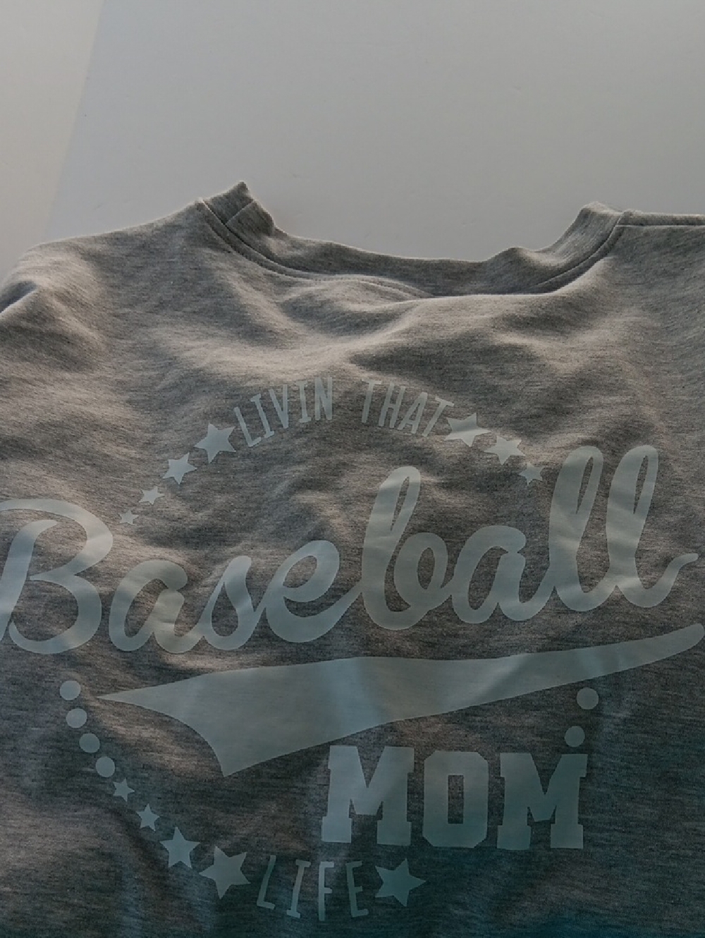 Gray 'Baseball Mom' Graphic Sweatshirt